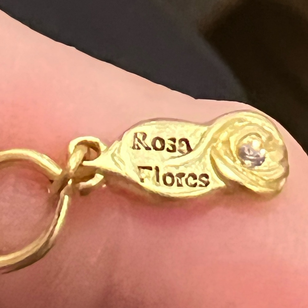 Rosa Flores Vintage Chain Link Brushed Gold Metal Bracelet XL - Picture 3 of 7
